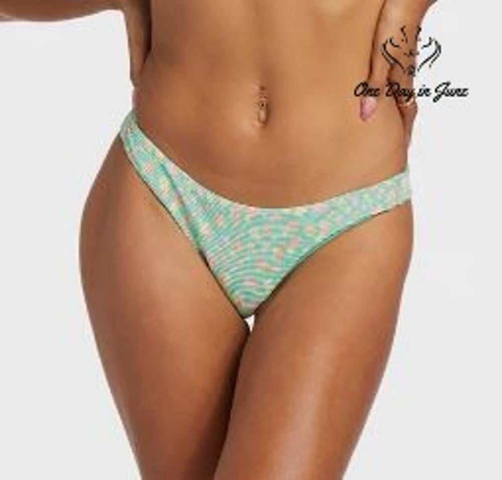 Billabong I Sea You Tanlines Tanga Bikini Bottom Spearmint NWT $65.95 Size M